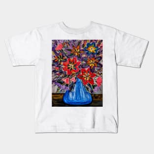 Beautiful and colorful abstract flowers Kids T-Shirt